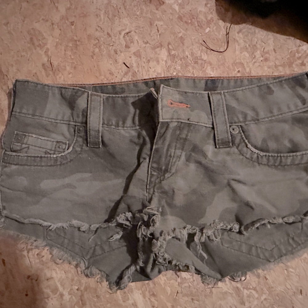 True religion cami cut off low rise shorts